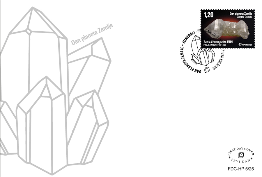 Kristal mineral Zepter Quartz na markama HP Mostar