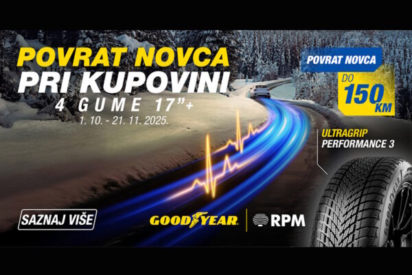 Vozi na Goodyearu i ostvari pravo na povrat do 150 KM!