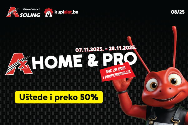 AX-Soling i kupialat.ba predstavljaju NOVI akcijski letak: “AX HOME & PRO 08/25“ – Sve za dom i profesionalce!