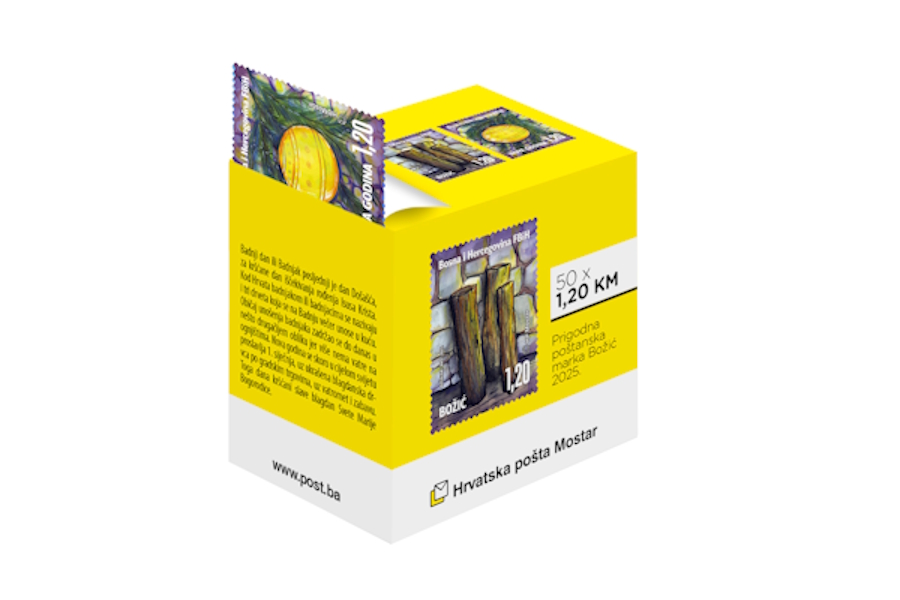 Samoljepljive marke HP Mostar „Božić 2025. i Nova godina“ u prigodnim kutijama
