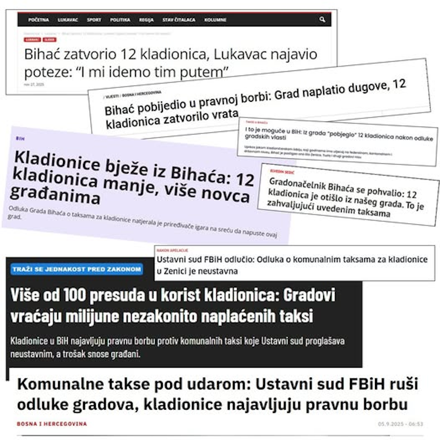 Reakcija na zabranu u Bihaću: Državni udar se slavi kao pobjeda protiv kladionica