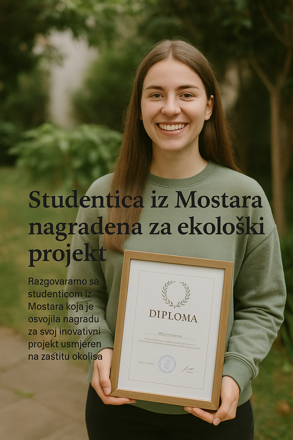 Studentica iz Mostara nagrađena za ekološki projekt