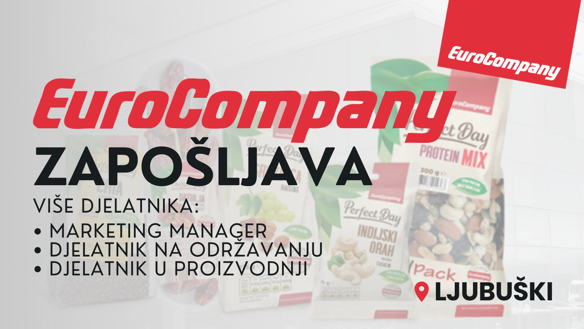 EuroCompany99 zapošljava: tri otvorene pozicije u Ljubuškom