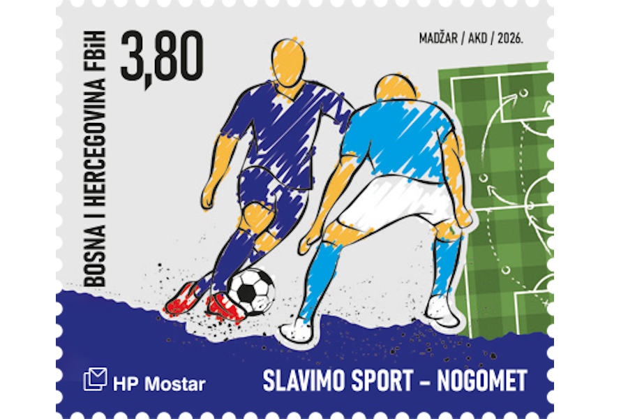 Nogomet na markama Hrvatske pošte Mostar